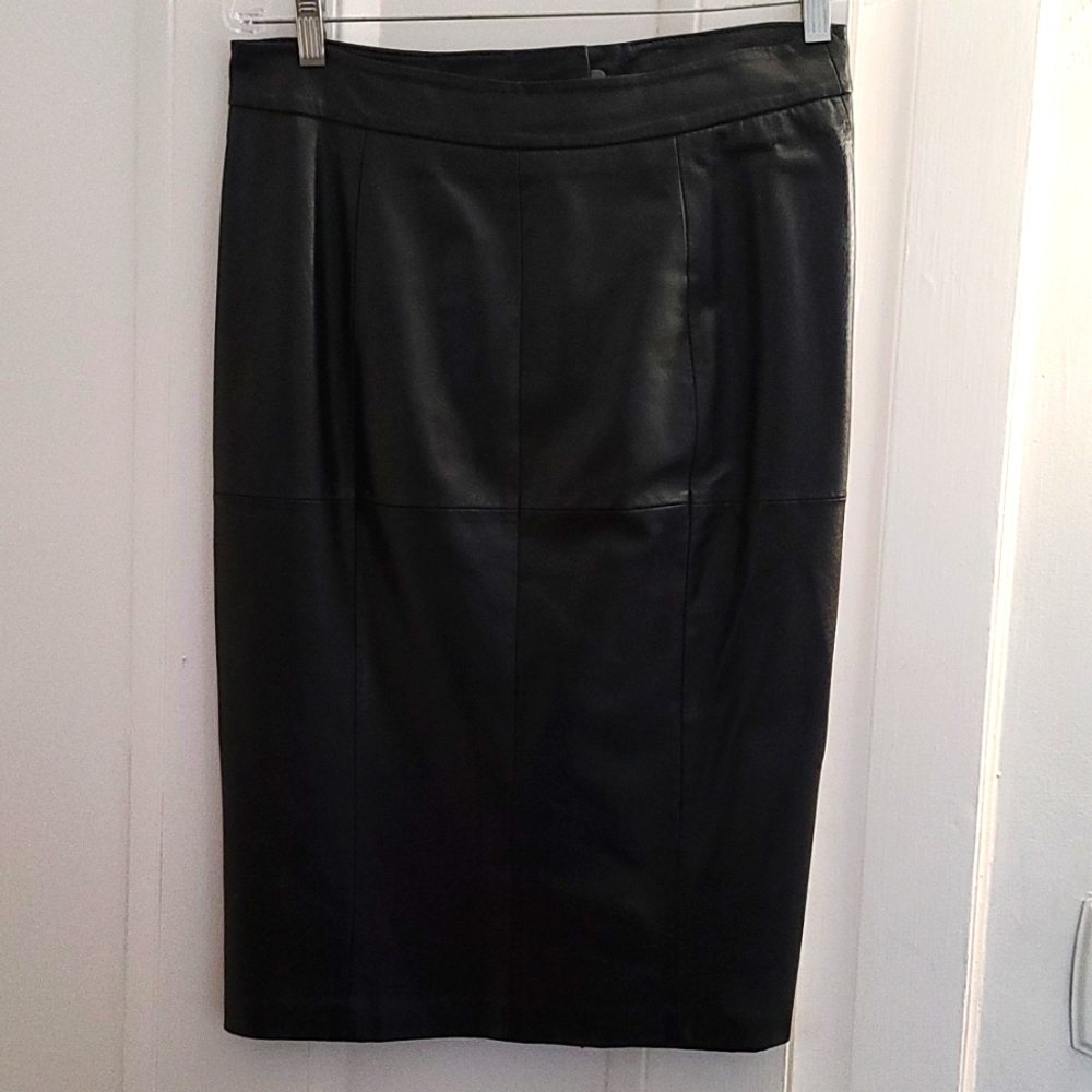 Leather pencil skirt